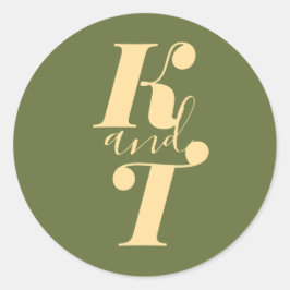 Pegatinas Mínimos del Monograma Boda Boho