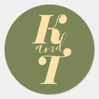Pegatinas Mínimos del Monograma Boda Boho