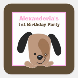 Pegatinas Mod Puppy Square Favor (6 Grande)