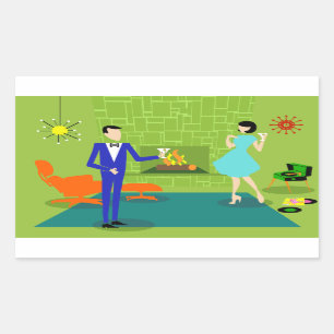 Pegatinas modernos de los pares de los mediados de