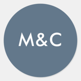 Pegatinas monográficos de boda azul oscuro