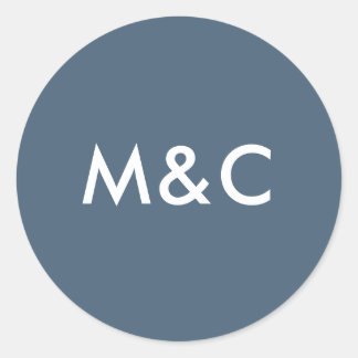 Pegatinas monográficos de boda azul oscuro