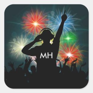 Pegatinas monográficos de DJ de música