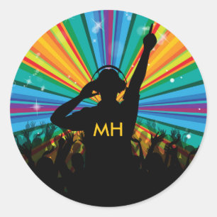 Pegatinas monográficos de DJ de música