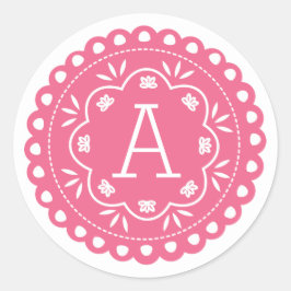 Pegatinas monográficos Papel Picado - Rosa
