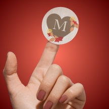 Pegatinas Monograma de la boda otoño o de la ducha