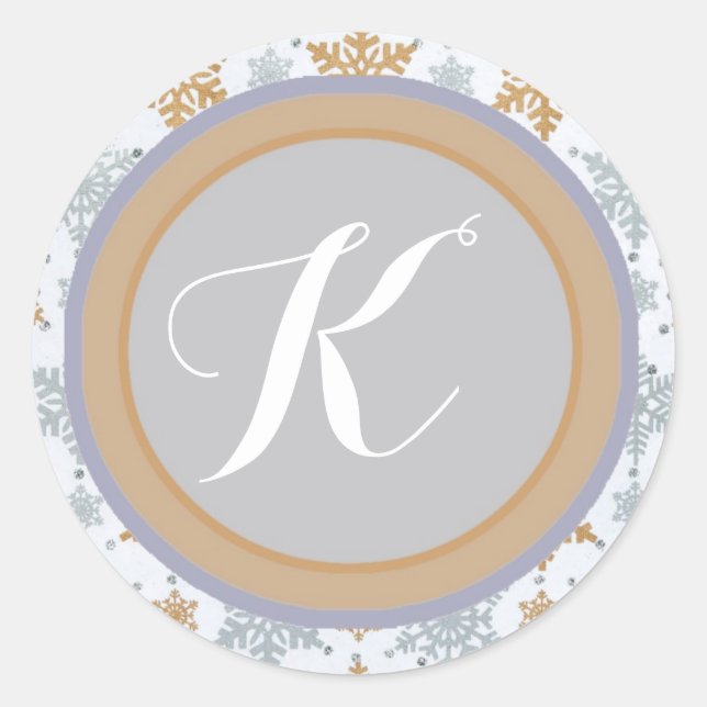 Pegatinas Monograma Snowflake (Anverso)