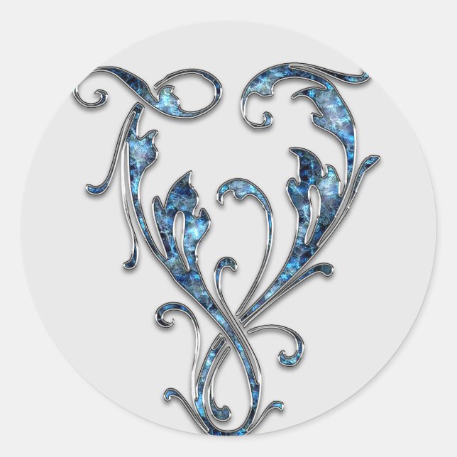 pegatinas monograma V inicial (Anverso)