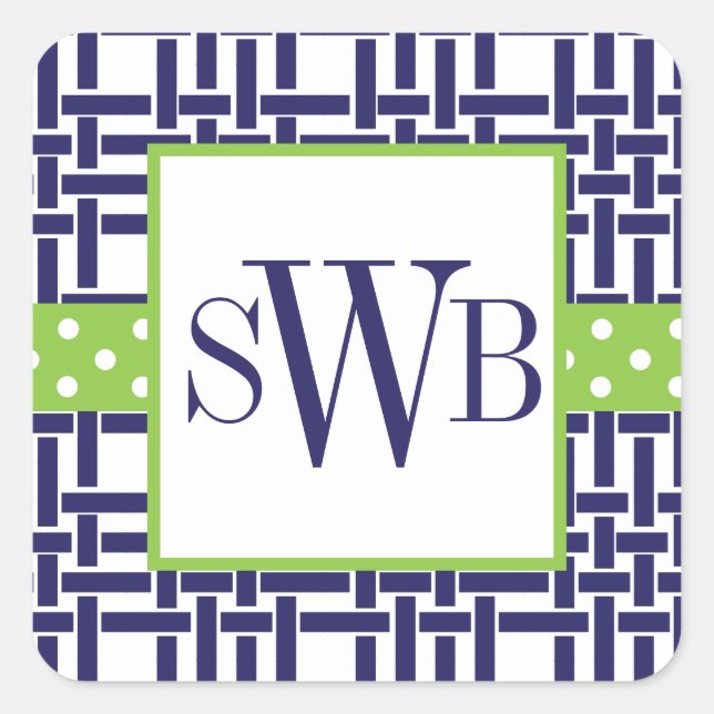 Pegatinas Monogramados de Bambú y Grosgrain (Anverso)