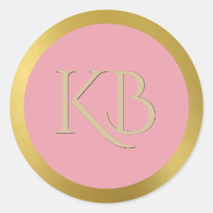 Pegatinas Monogramados de Oro y Rosa