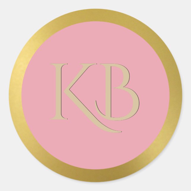 Pegatinas Monogramados de Oro y Rosa (Anverso)