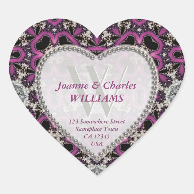 Pegatinas Monogramados Hot Pink Purple + Black Lac (Anverso)