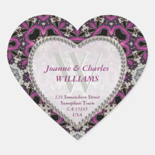 Pegatinas Monogramados Hot Pink Purple + Black Lac