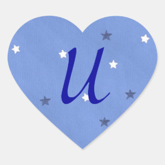 Pegatinas Monogramas de Estrellas Azules y Blancas