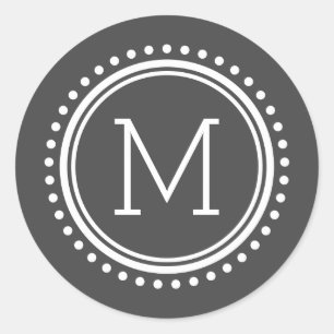 Pegatinas Monogramas De La Familia Círculo Dotada