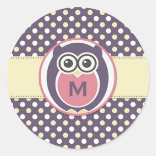 Pegatinas Monogramas Personalizado Lechuza Nocturn