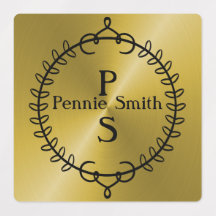 Pegatinas Monogramas Personalizados de oro persona
