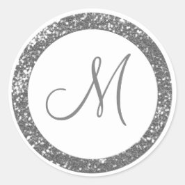 Pegatinas Monogramas Purpurinas de moda:Gris plate