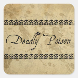 Pegatinas mortales del veneno (cuadrado)