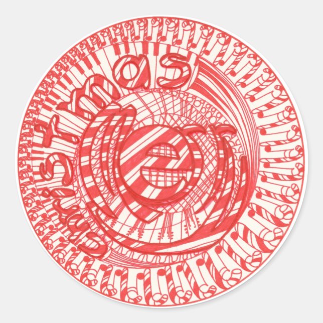 Pegatinas musicales de dulces de Navidad (Anverso)