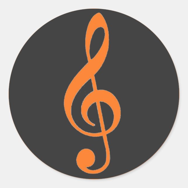 pegatinas musicales de trébol gris naranja (Anverso)