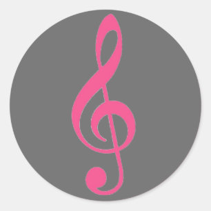 Pegatinas musicales de trineo gris rosa