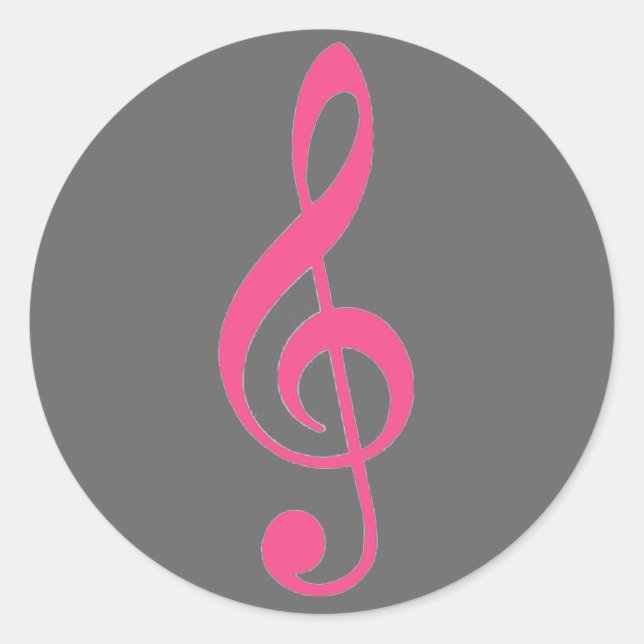Pegatinas musicales de trineo gris rosa (Anverso)