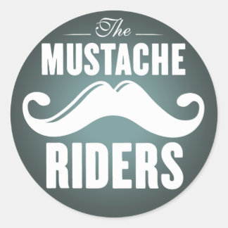 Pegatinas Mustache Riders - Ronda 3 pulgadas