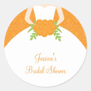 Pegatinas naranja Damask Bride
