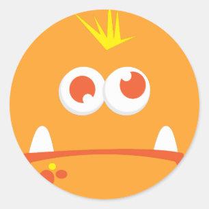Pegatinas naranja Monster Face