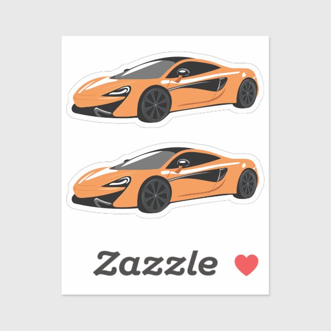 pegatinas naranjas deportivos  de corte de besos (Hoja)