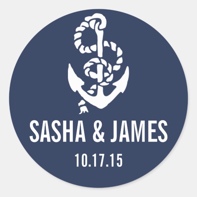 Pegatinas Nautical Rope & Anchor Personalizados (Anverso)