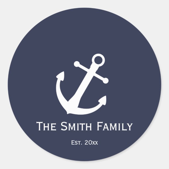 Pegatinas Náuticos Blancos y Azules personalizados (Anverso)