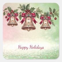 Pegatinas Navideñas Campanas Doradas Decorativas