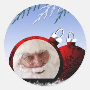 Pegatinas navideñas con plantilla de fotos de San