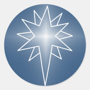 Pegatinas navideñas de Estrella del Norte, azul re