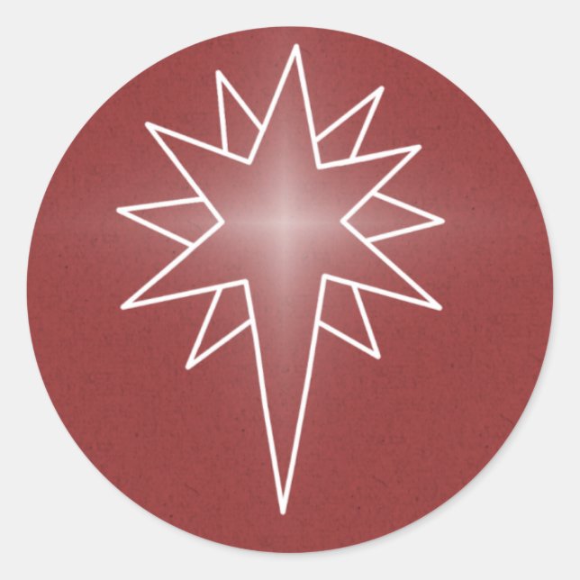 Pegatinas navideñas de Estrella del Norte, Rojo (Anverso)