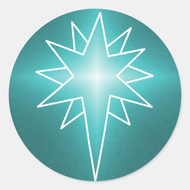 Pegatinas navideñas de Estrella del Norte, Verde a (Anverso)