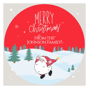 Pegatinas navideñas de la familia personalizado