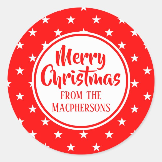 Pegatinas navideñas de las Estrellas Rojas (Anverso)