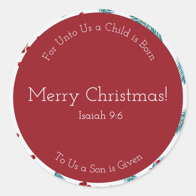 Pegatinas navideñas de Merry Berry Round (Anverso)