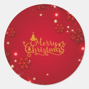 Pegatinas navideñas de oro y rojo festivo