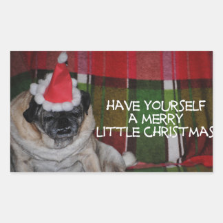 Pegatinas navideñas de pug Dog