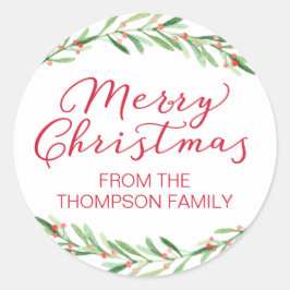 Pegatinas Navideñas de Rama Verde y Roja