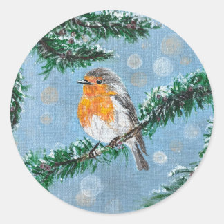 Pegatinas Navideñas de Robin Invernal