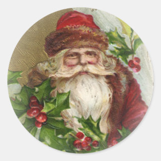 Pegatinas Navideñas de Santa Claus Vintage