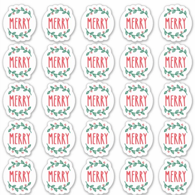 Pegatinas navideñas "Feliz" (Anverso)