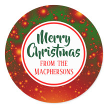 Pegatinas navideñas festivas fractales (Círculo Ro