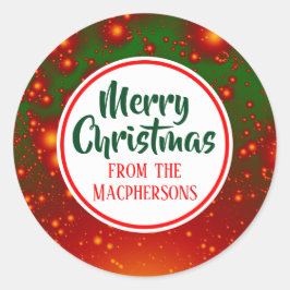 Pegatinas navideñas festivas fractales (Círculo Ro