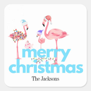 Pegatinas navideñas modernas Flamingo